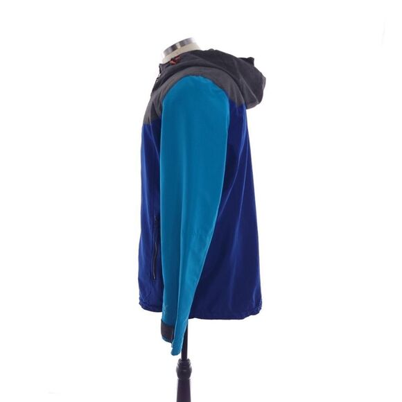 American Eagle Men's Size Large Color Block Blue Orange Full Zip Hooded Jacket - Picture 5 of 12